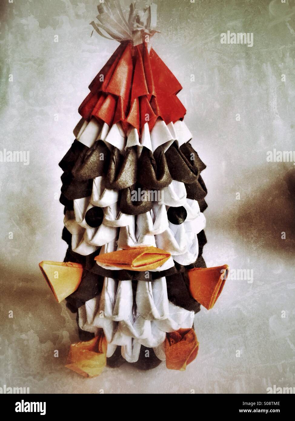 Natale origami penguin Foto Stock