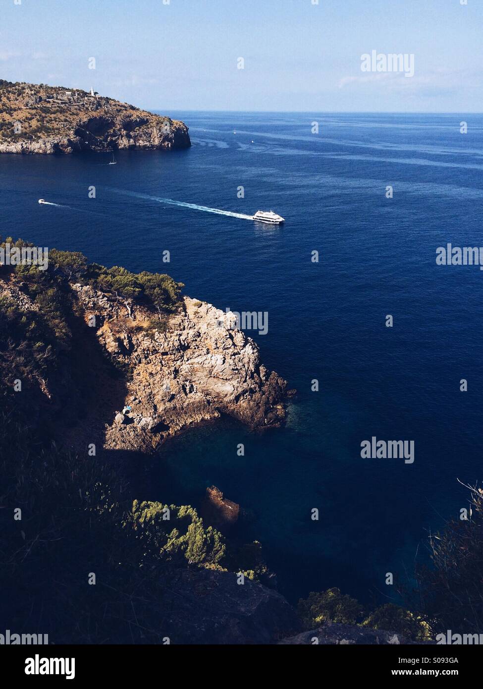 Foto tomada desde el Hotel SPA Jumeirah Port de Soller. Foto Stock