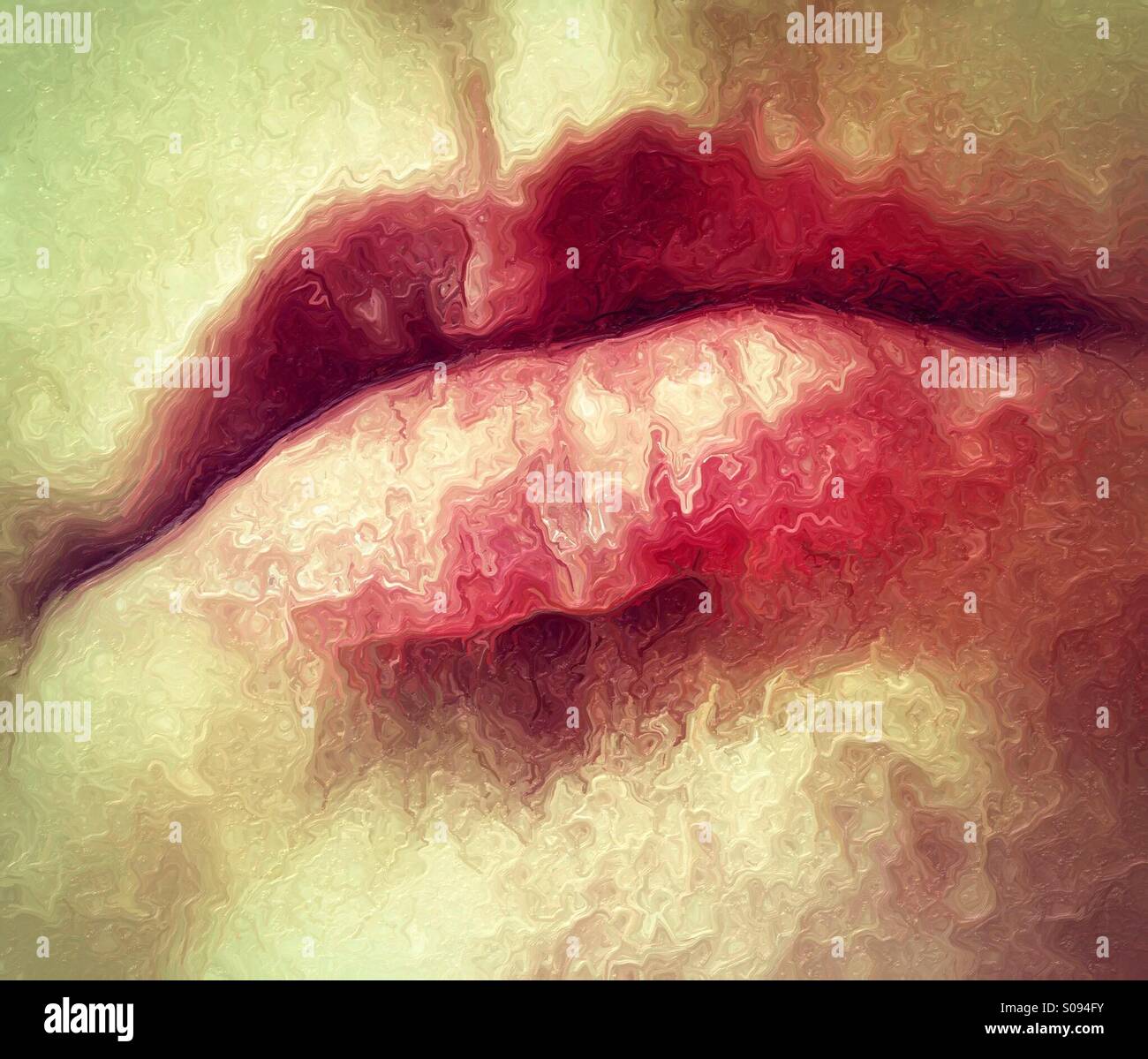 Pouty lips (vetro). - Immagine stock catturata con smartphone