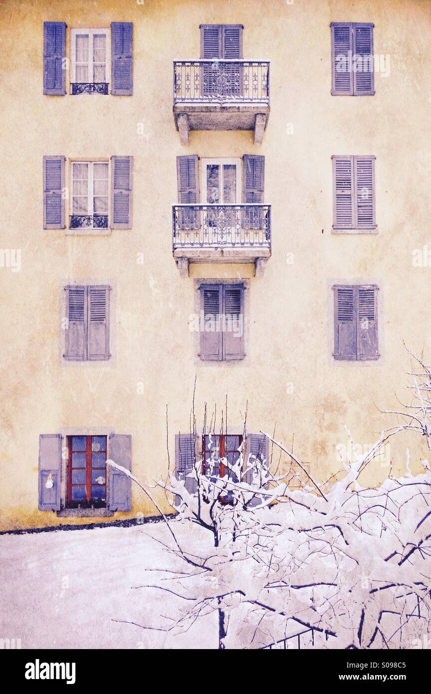 Una casa nella neve - St Gervais Francia 27/12/2014 Foto Stock
