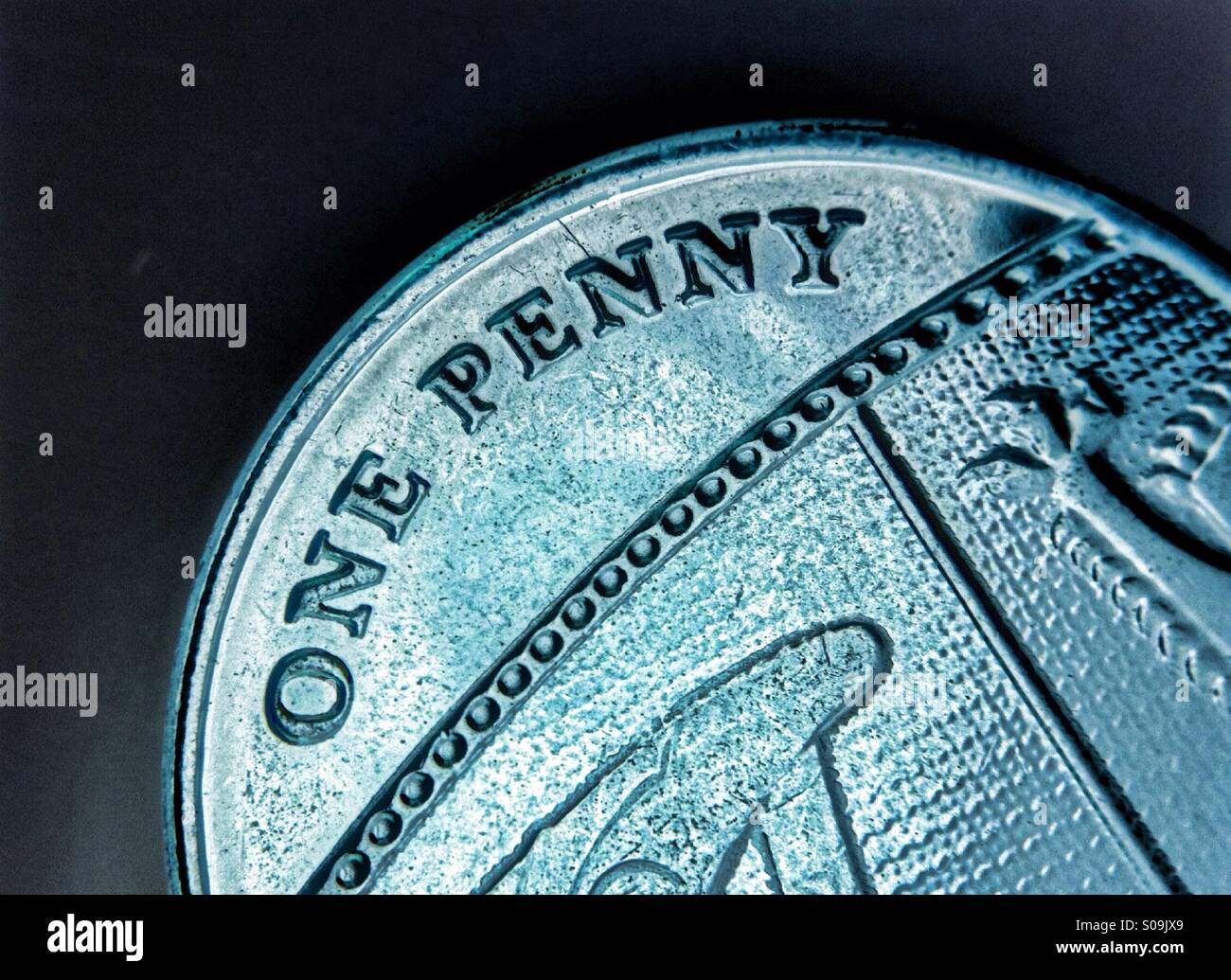 Una moneta del penny - Immagine stock catturata con smartphone