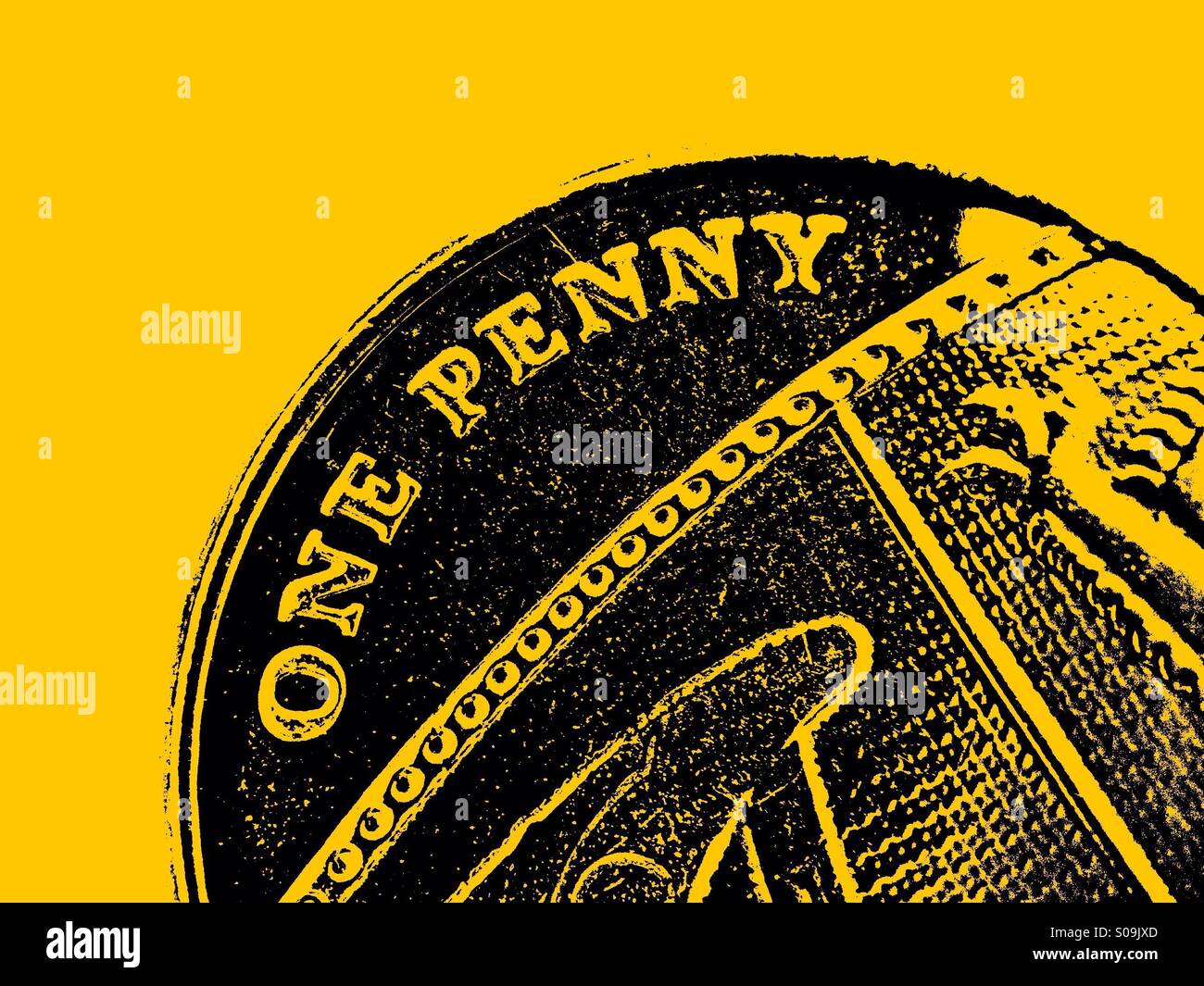 Moneta del penny - Immagine stock catturata con smartphone