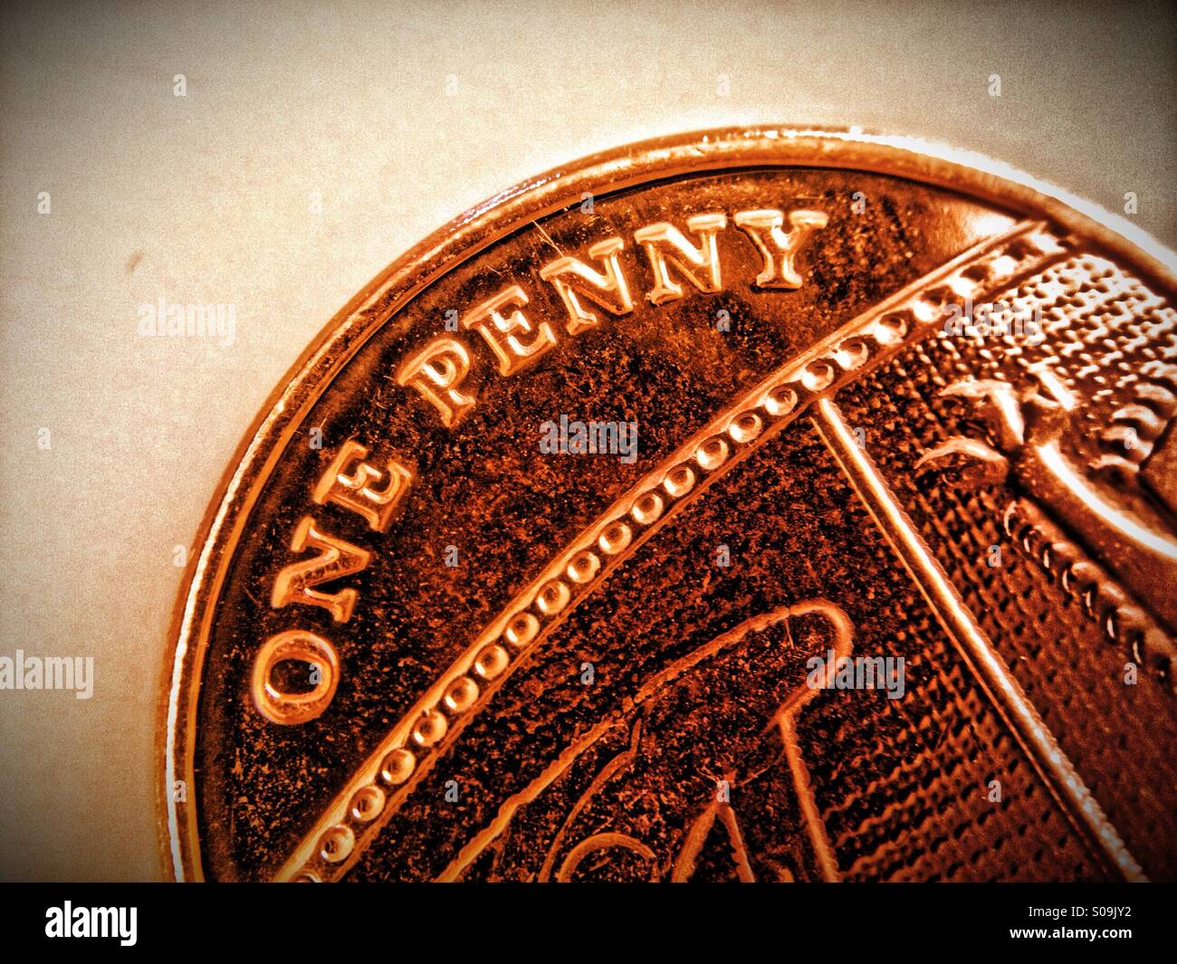 Moneta del penny - Immagine stock catturata con smartphone