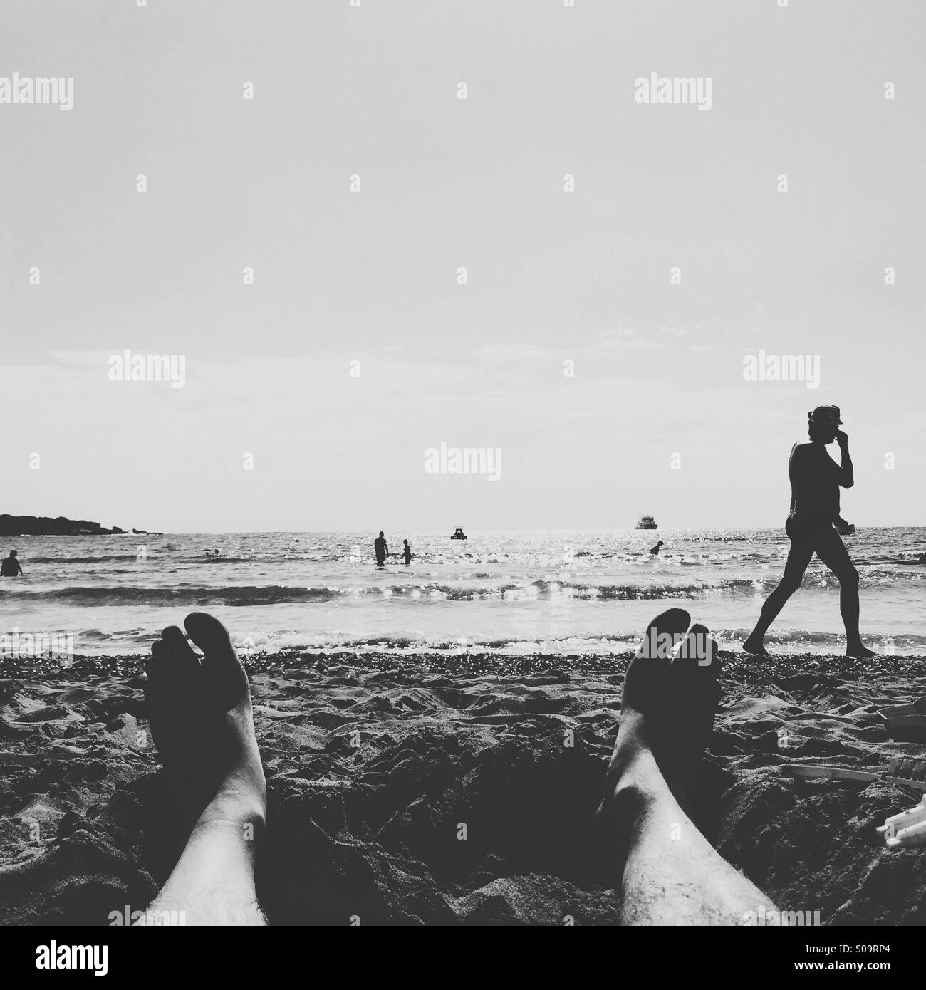 Spiaggia di oziare Foto Stock