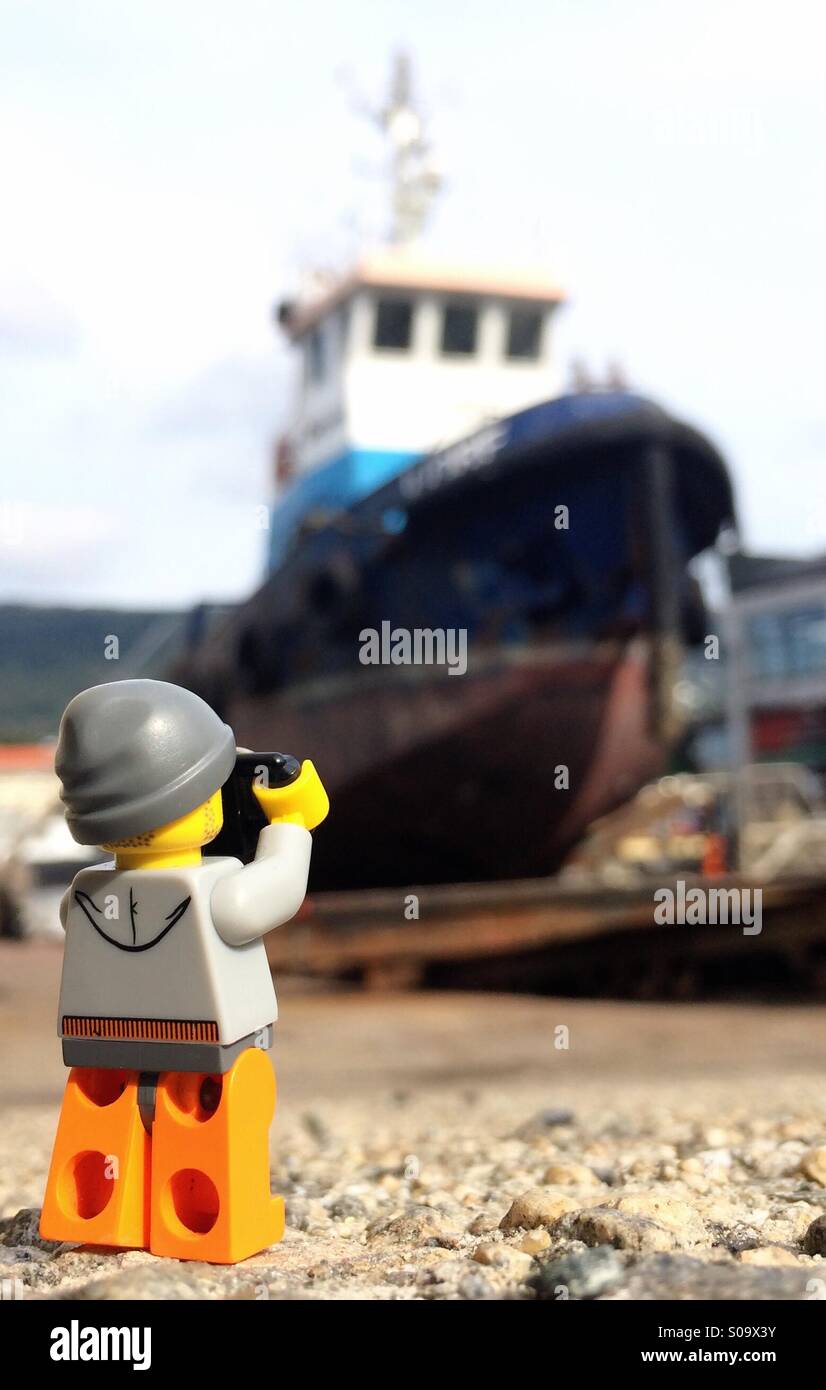 LEGOgrapher al warf a Bergen, Norvegia. Foto Stock
