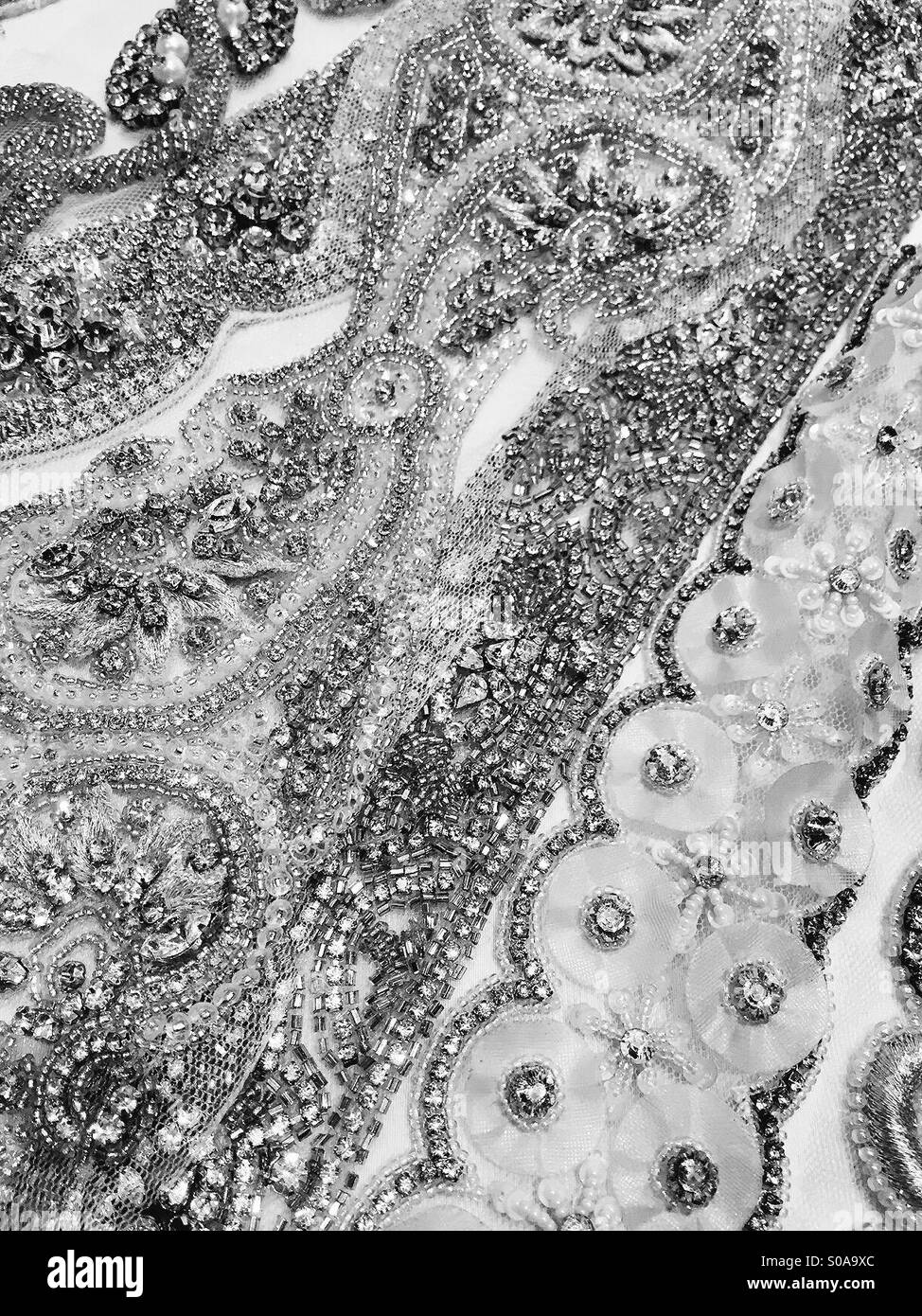 Strass e fresatura di pizzo Foto Stock