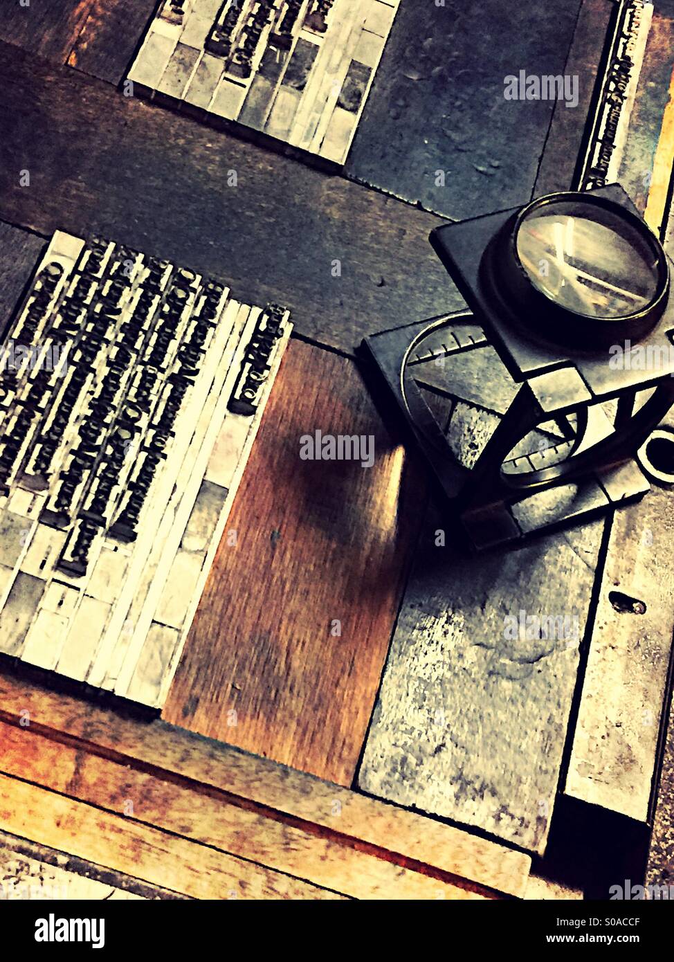 La stampa tipografica still life Foto Stock