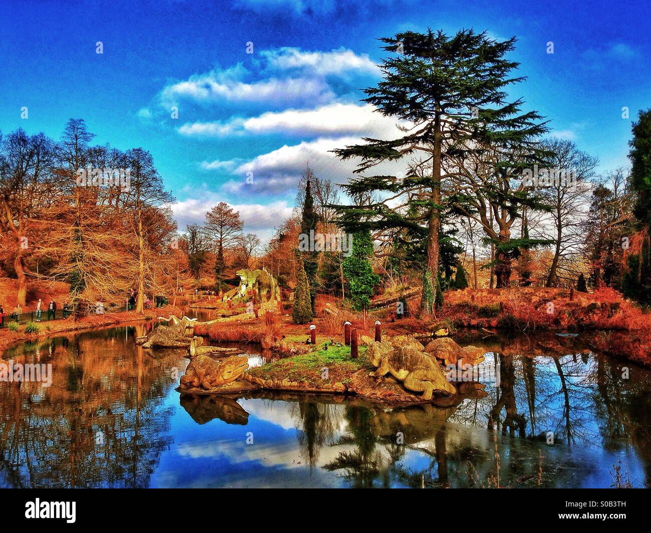 Il palazzo di cristallo lago di dinosauro Foto Stock