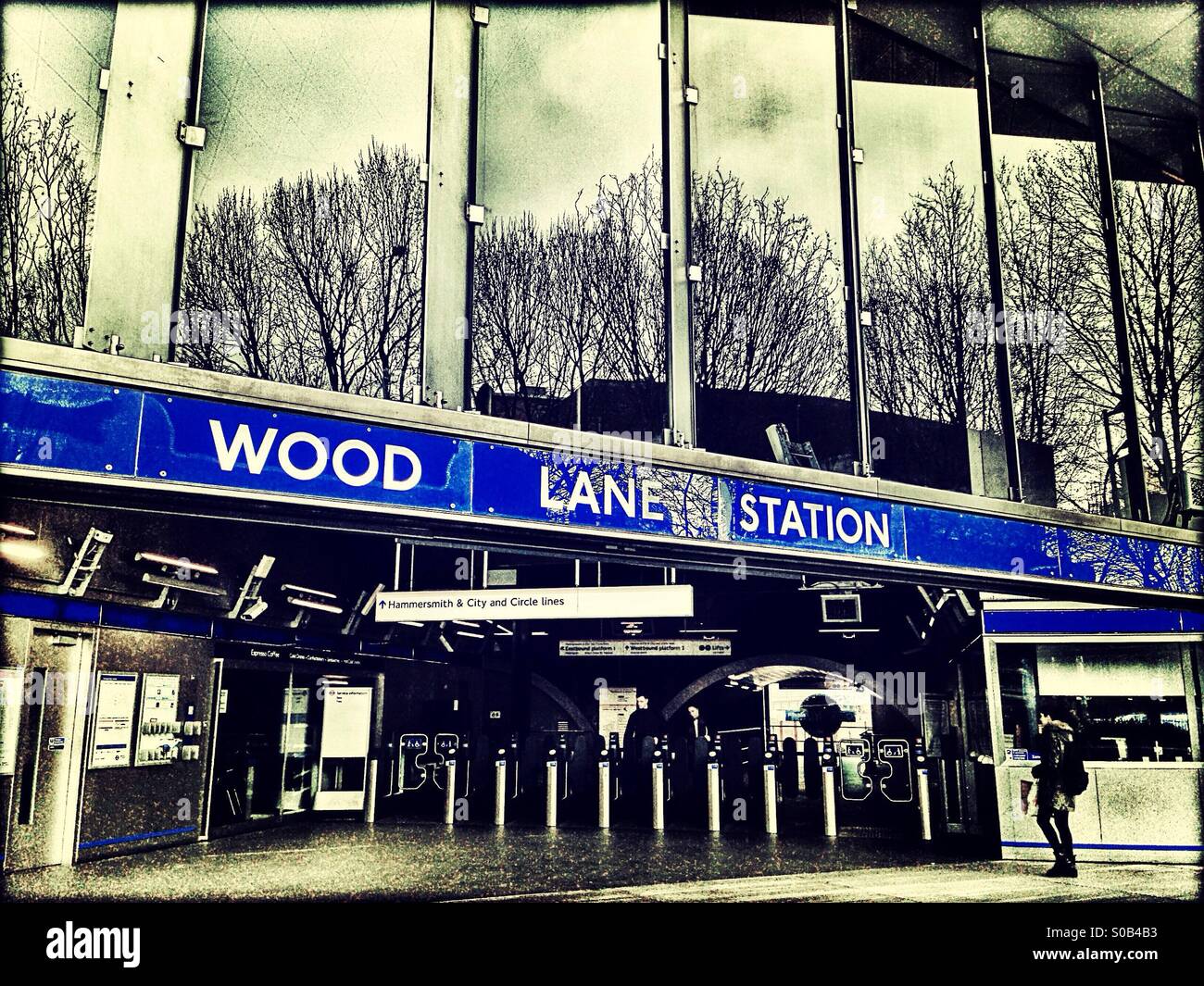 Wood Lane stazione, White City, West London, England, Regno Unito, Europa Foto Stock