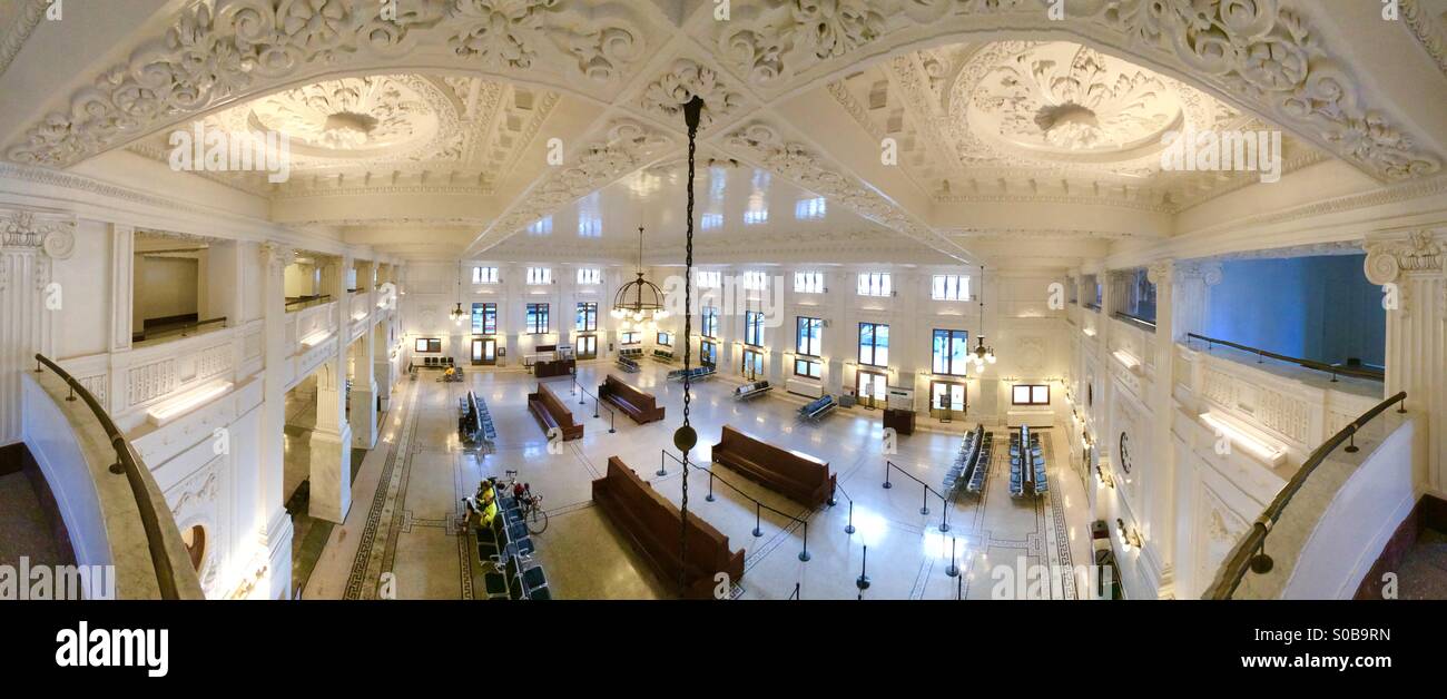 Interior King Street Station, Edificio storico restaurato, Seattle, Stati Uniti d'America Foto Stock
