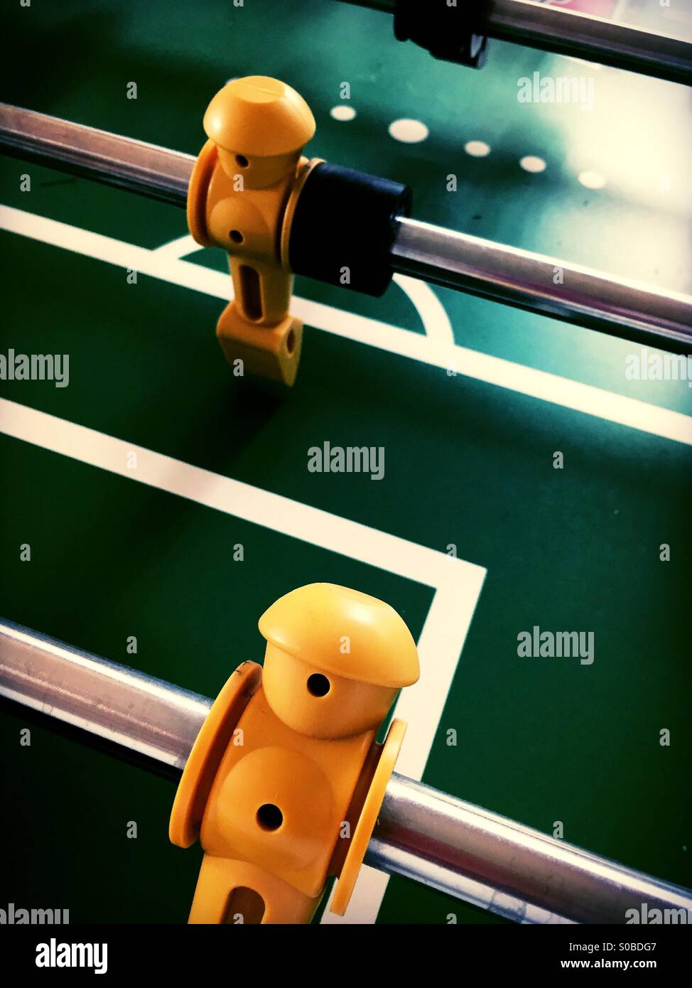 Gioco calcio balilla - Immagine stock catturata con smartphone