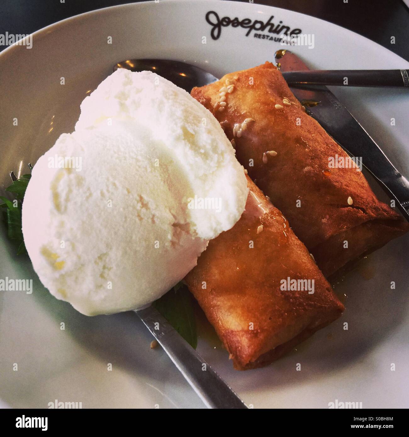 Turon banane fritte ala Mode Foto Stock