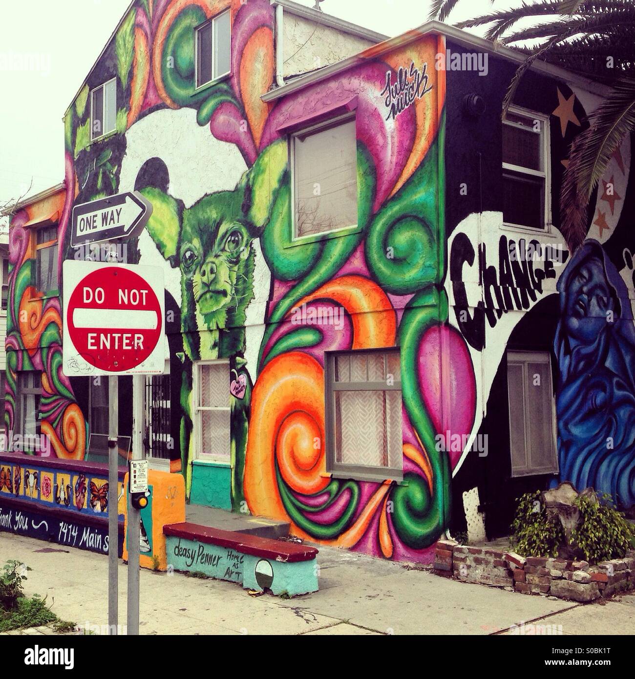 Street Art house Venice Beach Foto Stock