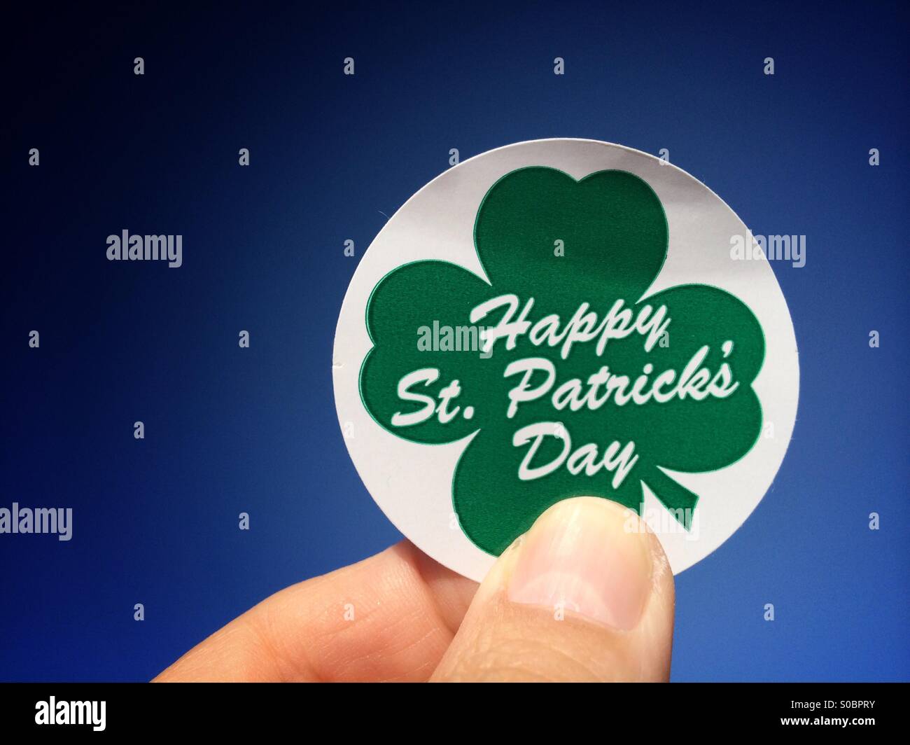 Un Felice San Patrizio sticker - Immagine stock catturata con smartphone