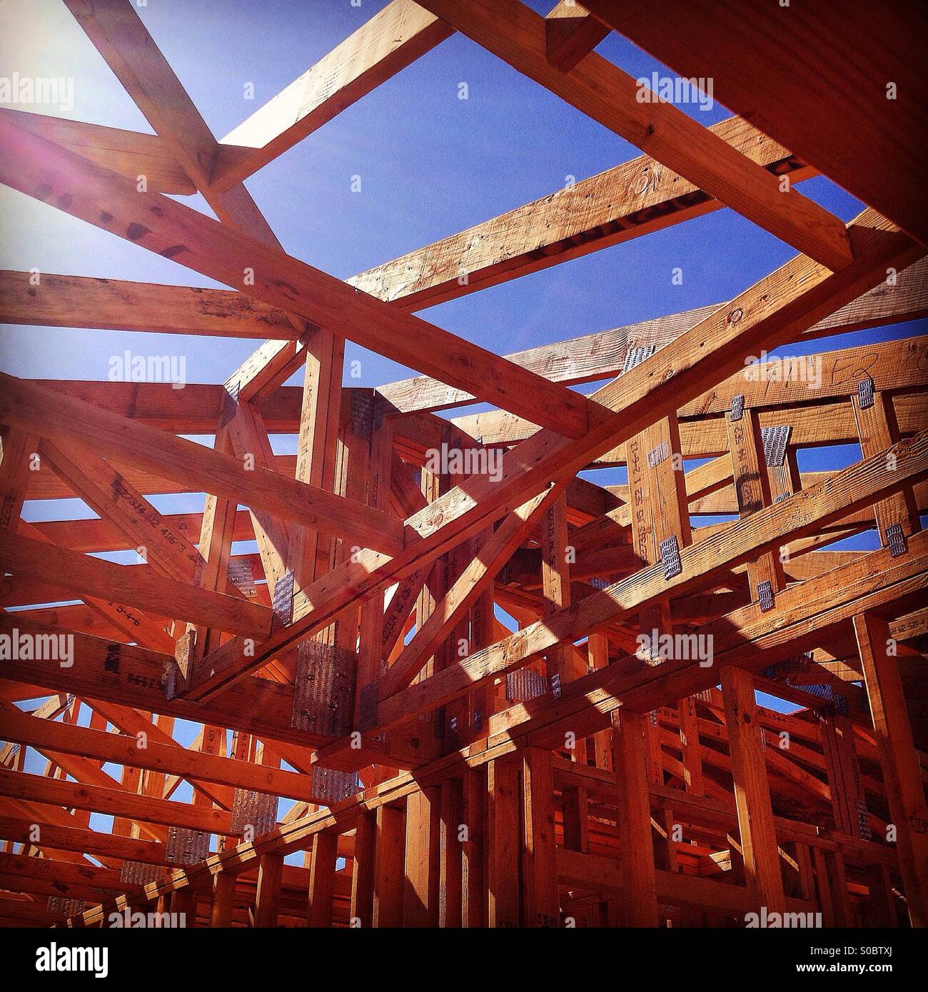Casa in legno di costruzione del telaio Foto Stock