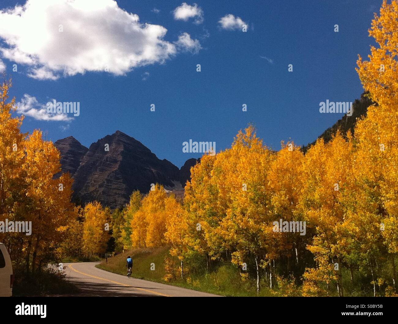 Caduta di Maroon Bells, Aspen Colorado Foto Stock