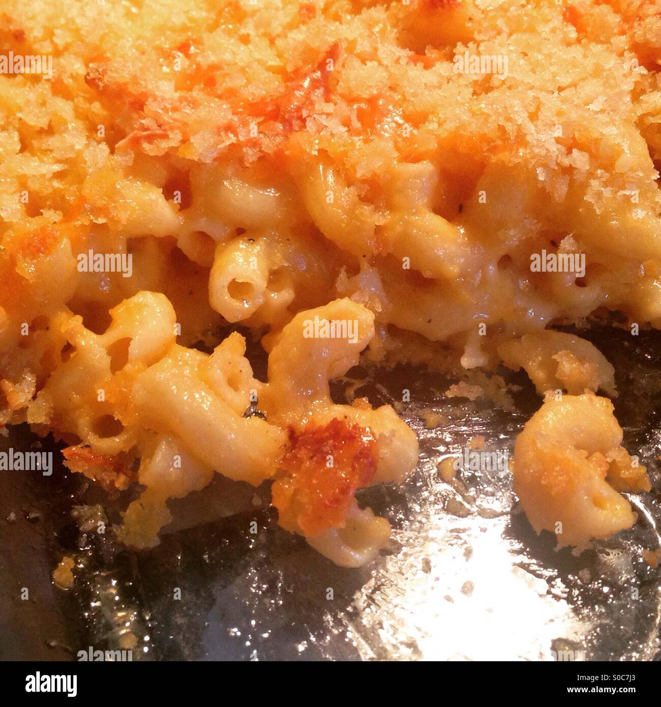 Mac al forno e formaggio Foto Stock