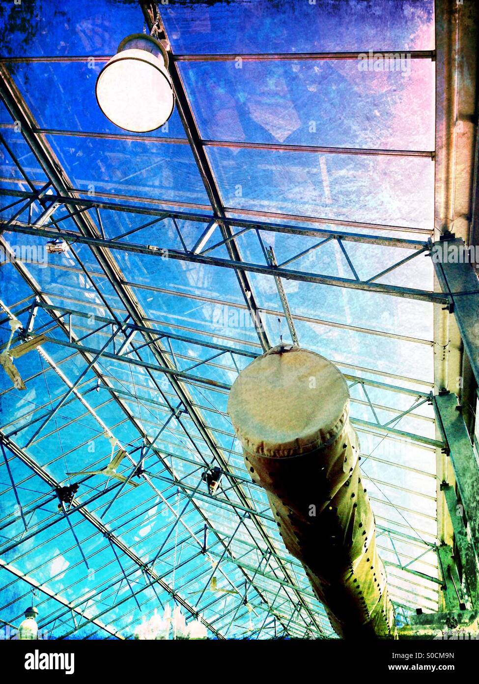 Cafe Veranda tetto in vetro Foto Stock