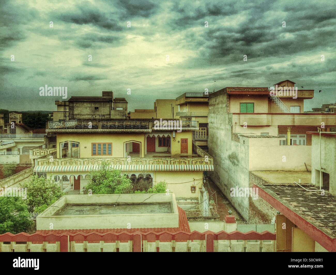 Vecchie case di villaggio Kharian Punjab Pakistan Foto Stock