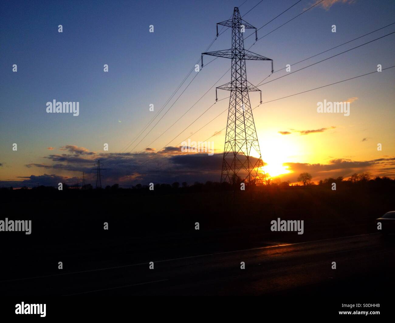 Tramonto di potenza - Immagine stock catturata con smartphone