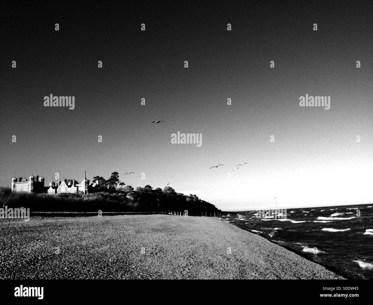 Bawdsey Manor nel Suffolk dove nel 1937 il radar è stato sviluppato da Robert Watson Watt e ha aiutato la RAF per vincere la battaglia della Gran Bretagna. Foto Stock