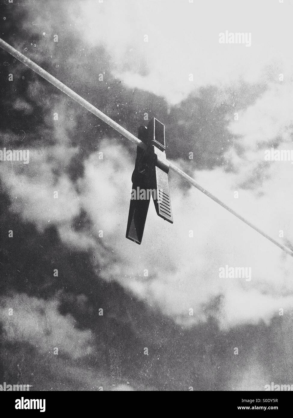 Peg sulla linea di lavaggio Foto Stock