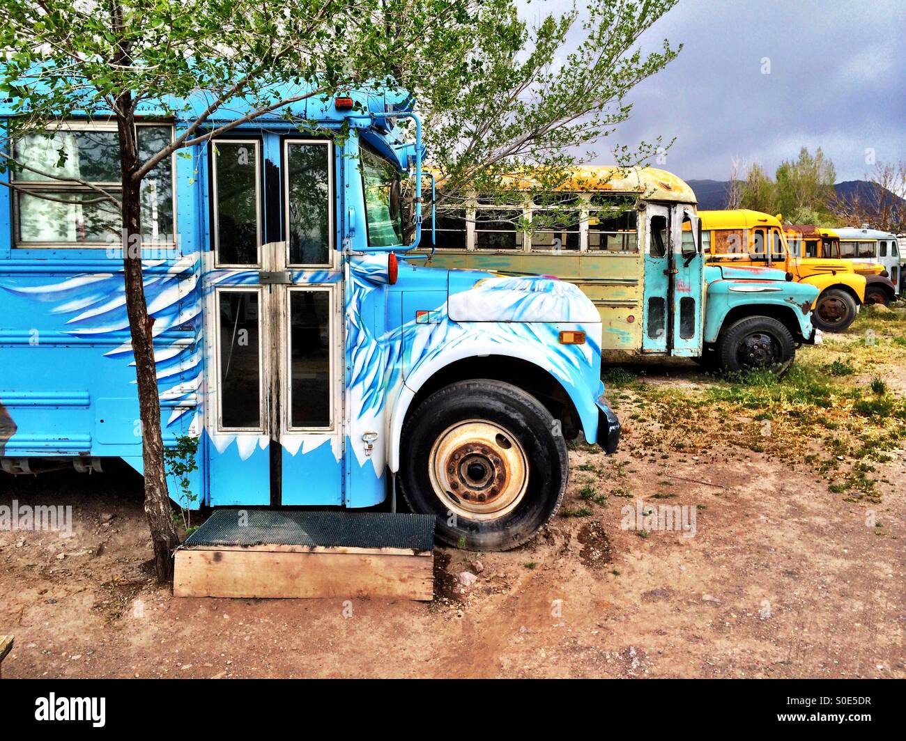 Pensionati hippie autobus. Foto Stock