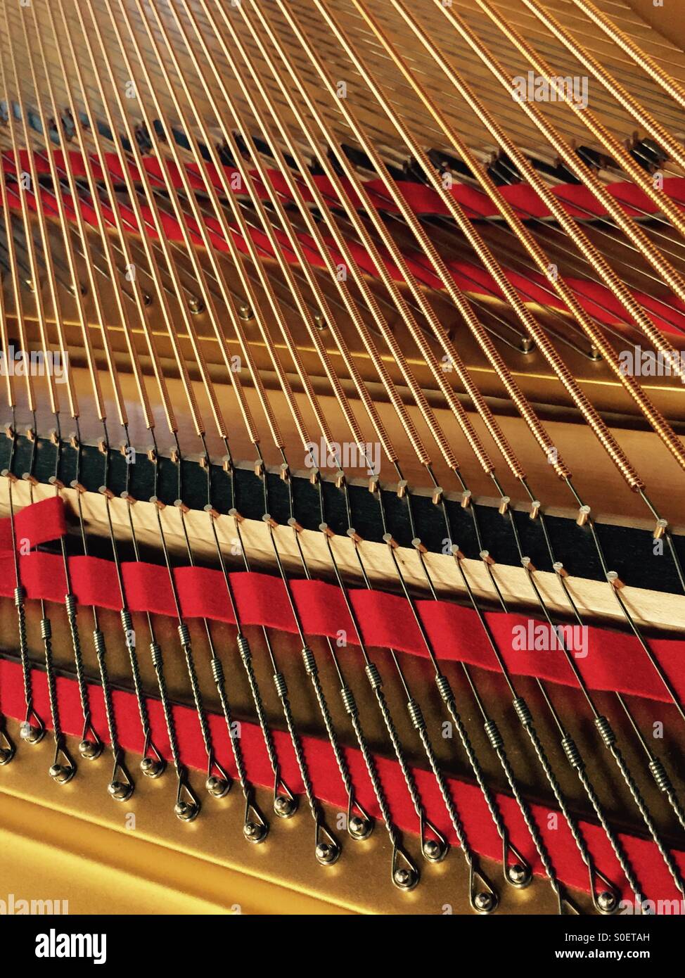 La Steinway & Sons grand piano tavola armonica. NYC Foto Stock