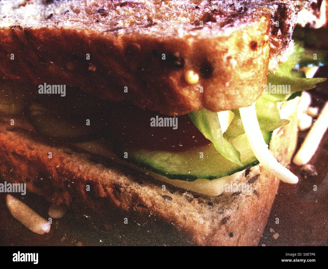 Close up di un sandwich - Immagine stock catturata con smartphone