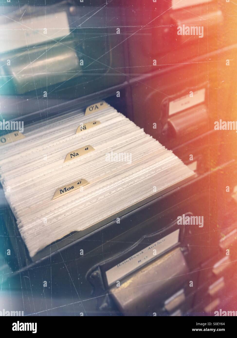 Scheda armadio catalogo Foto Stock