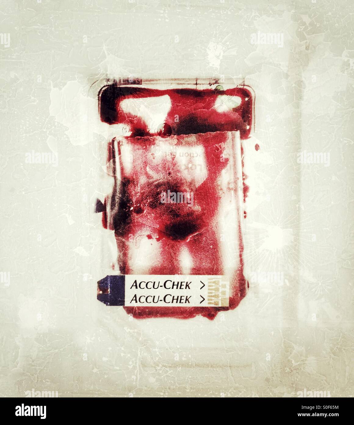 Controllo Glicemic sul sangue - Immagine stock catturata con smartphone