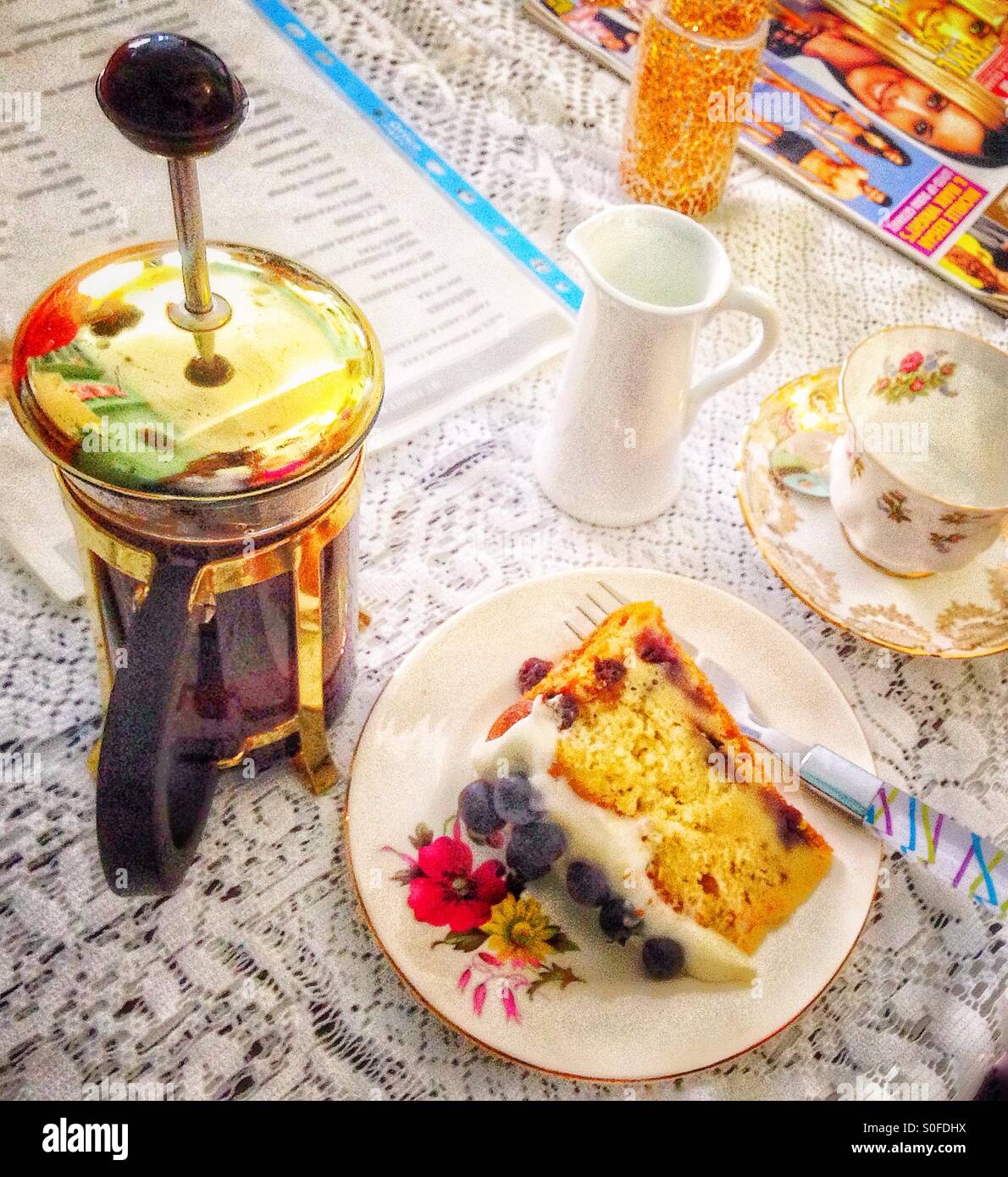 Caffè e torta. - Immagine stock catturata con smartphone