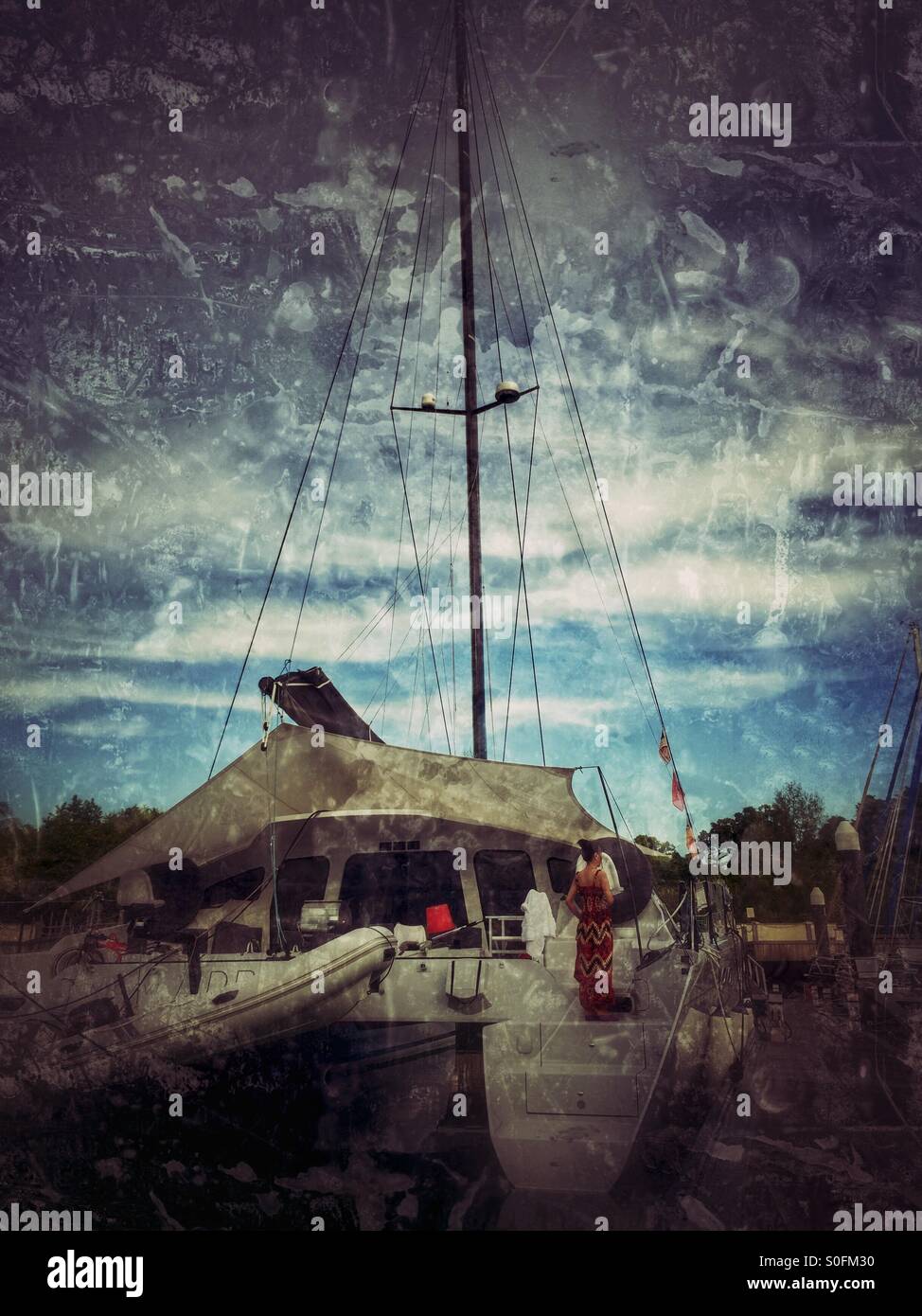 Marina al crepuscolo. Foto Stock