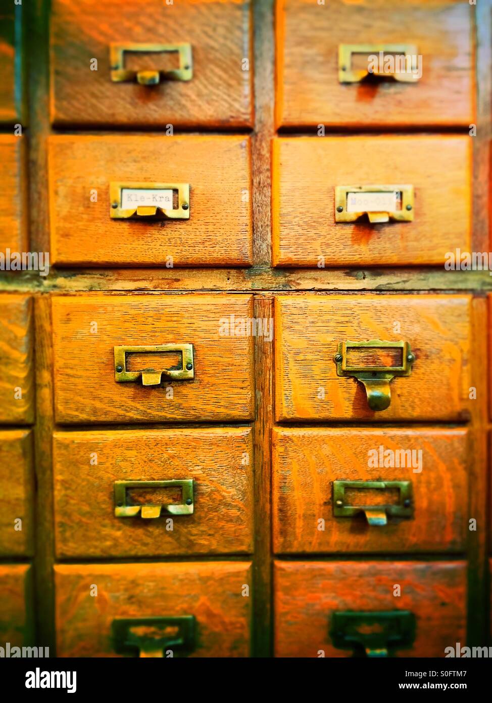 Scheda Vintage cabinet catalogo Foto Stock