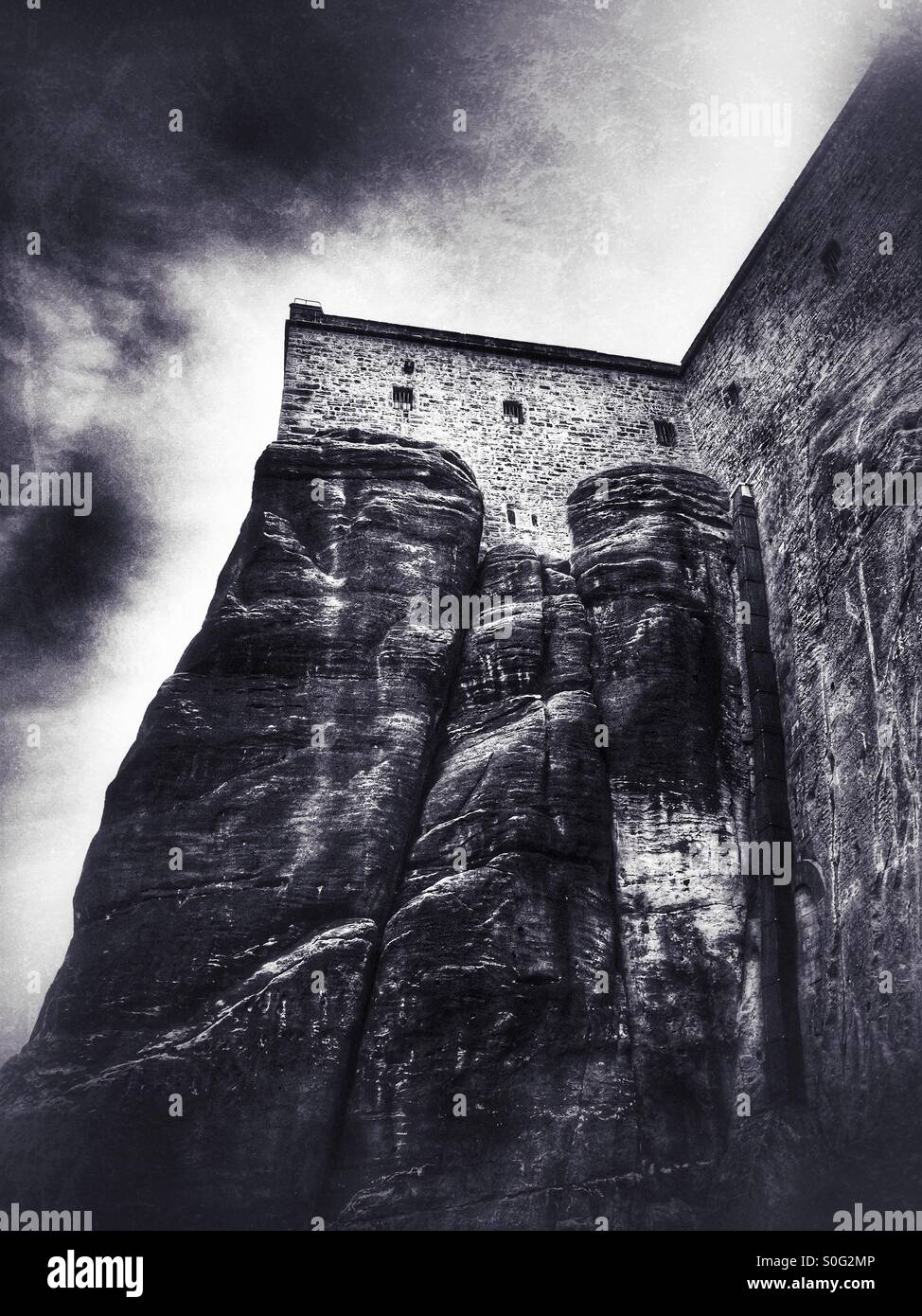 Fortezza Konigstein Dresden Germania - Immagine stock catturata con smartphone