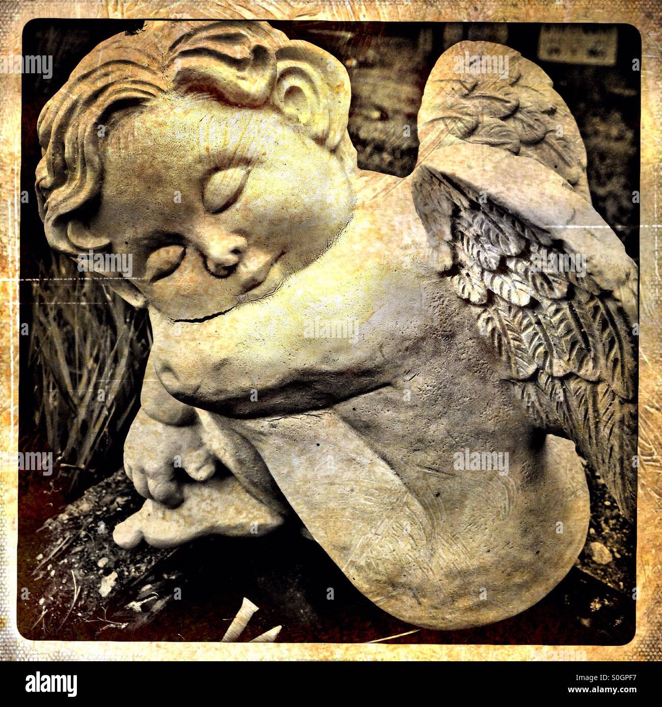 Un cherubino. - Immagine stock catturata con smartphone