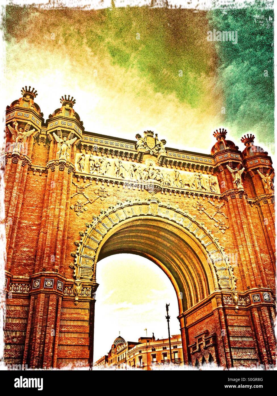 Arc de Triomf a Barcellona Foto Stock