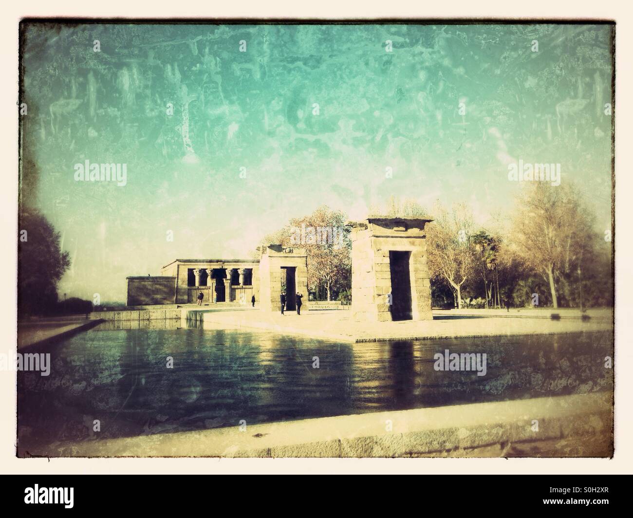 Tempio di Debod a Madrid, Spagna Foto Stock