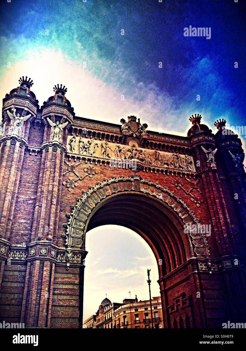 Arc de Triomf a Barcellona Foto Stock