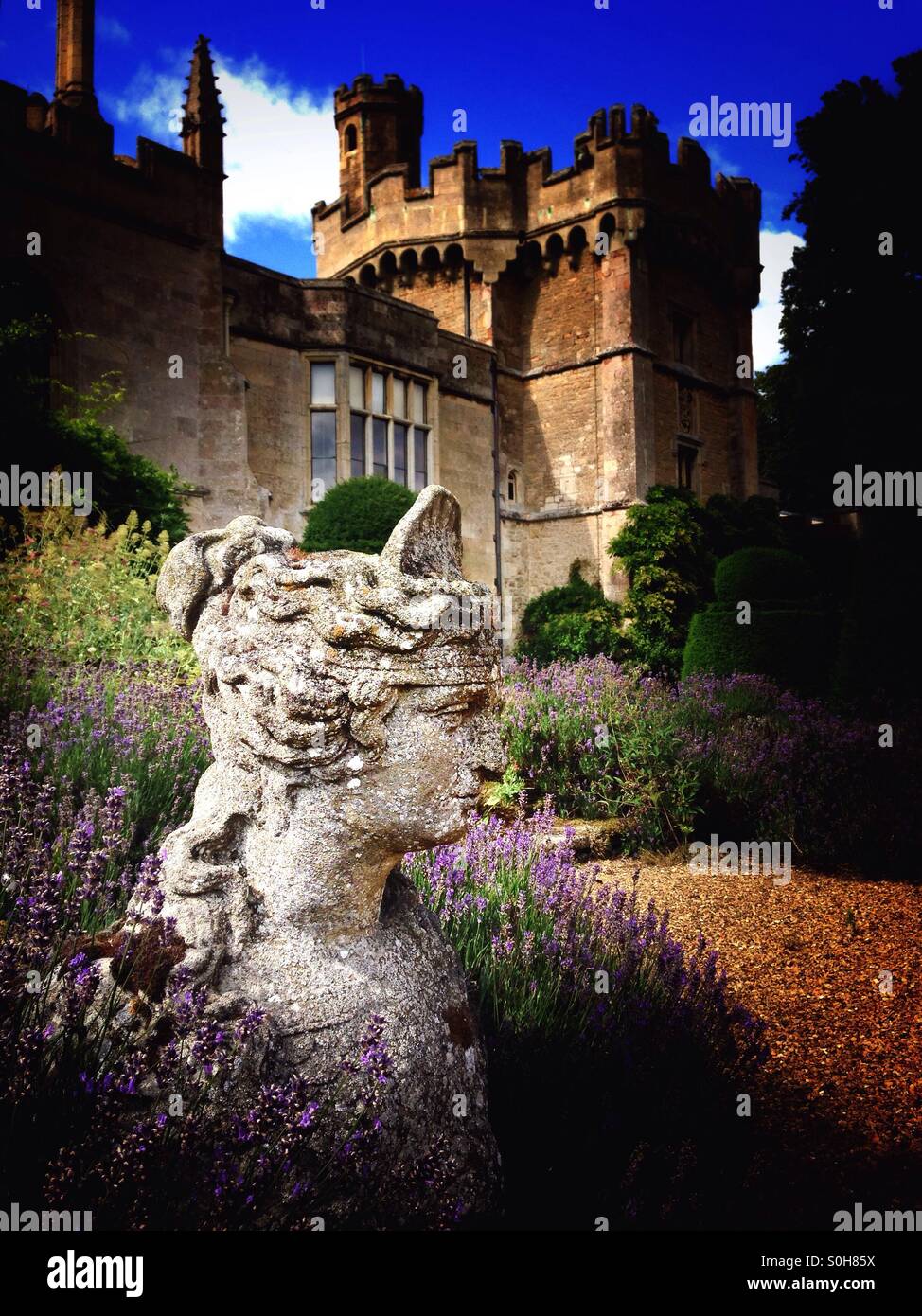 Giardino ornamentale nel motivi di Elton Hall, Cambridgeshire, Inghilterra. Foto Stock