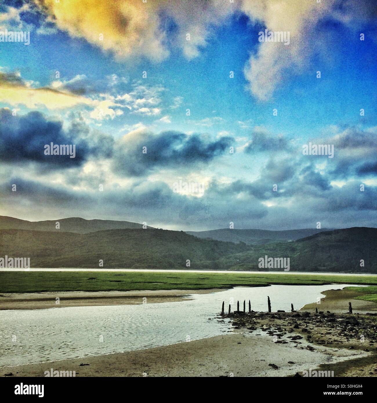 Il sentiero Mawddach vicino a Caernarfon, Snowdonia, Galles Foto Stock