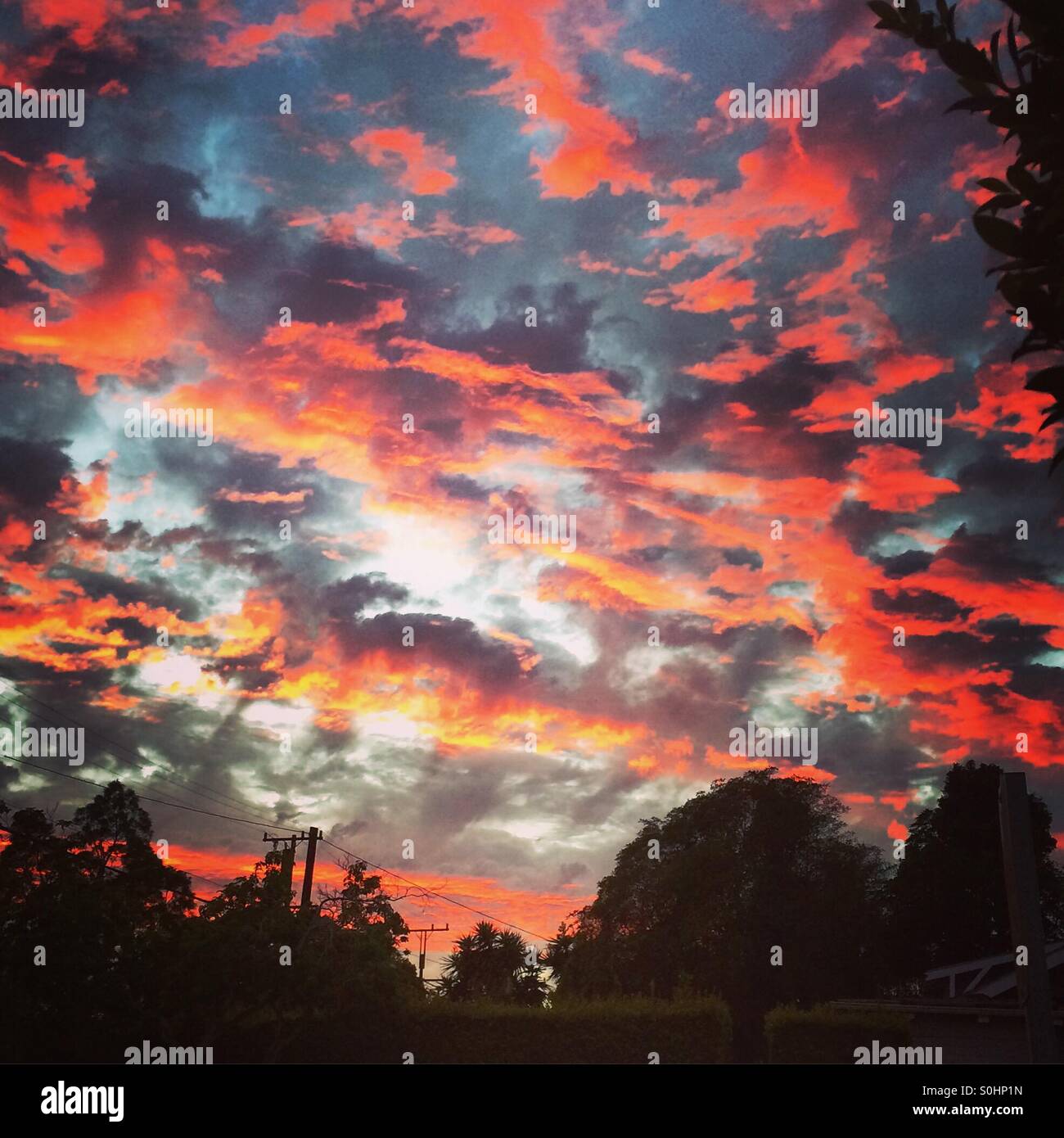 Nuvole rosa - Immagine stock catturata con smartphone