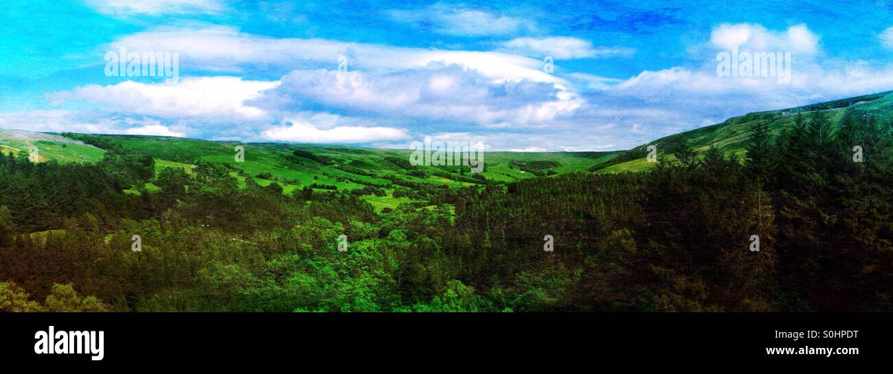 Vista panoramica dello Yorkshire Dales - Immagine stock catturata con smartphone