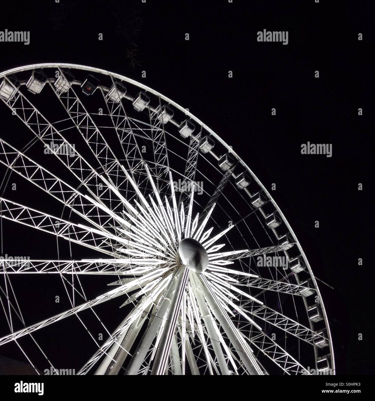 Ruota panoramica Ferris di notte Foto Stock