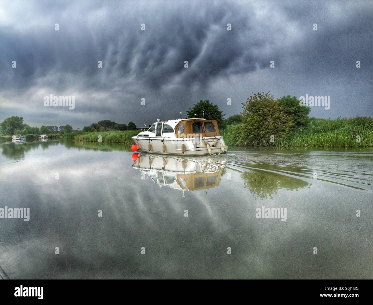 Crociera sul Norfolk Broads Foto Stock