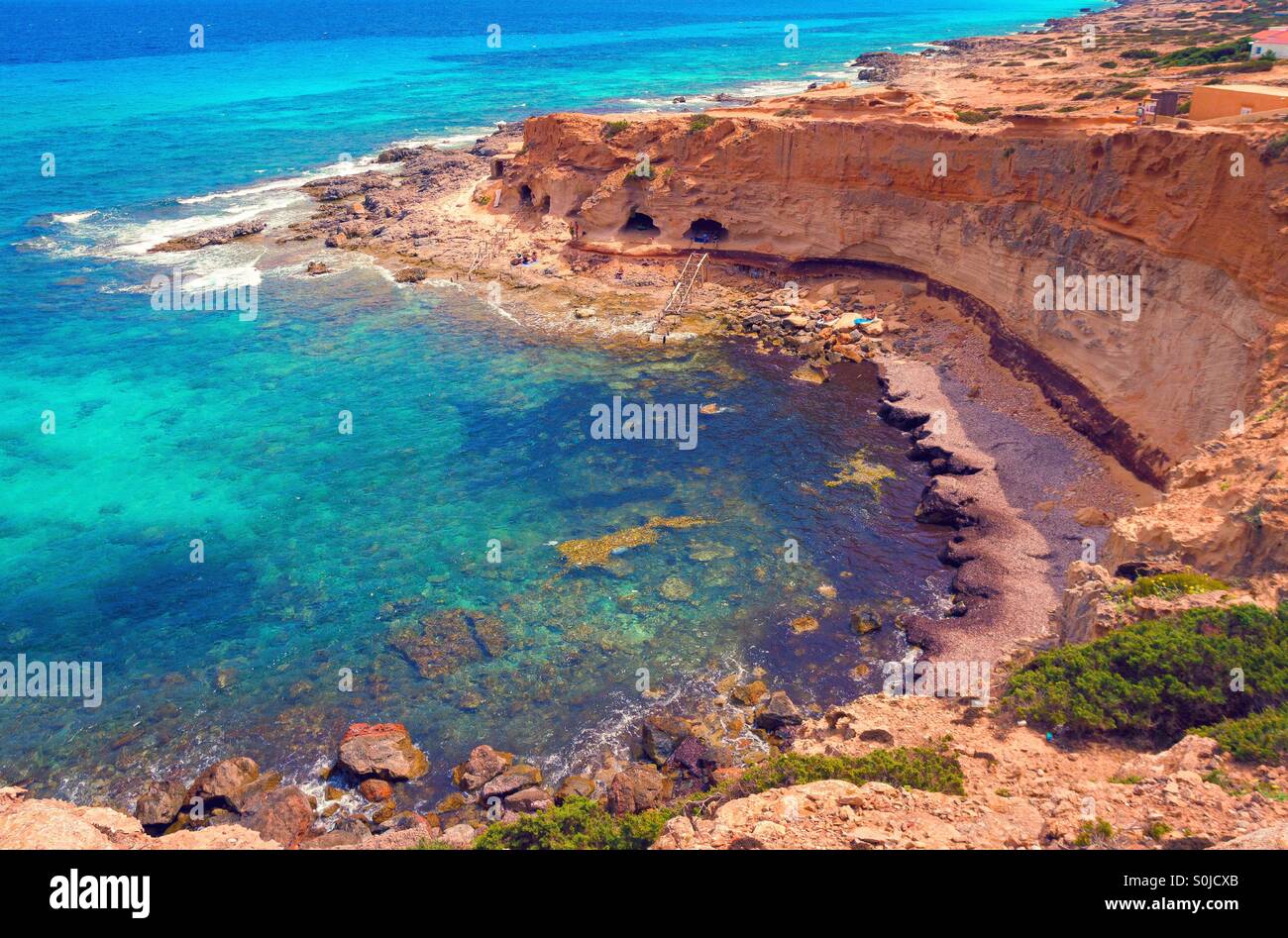 Natura selvaggia dell'isola di Formentera Foto Stock