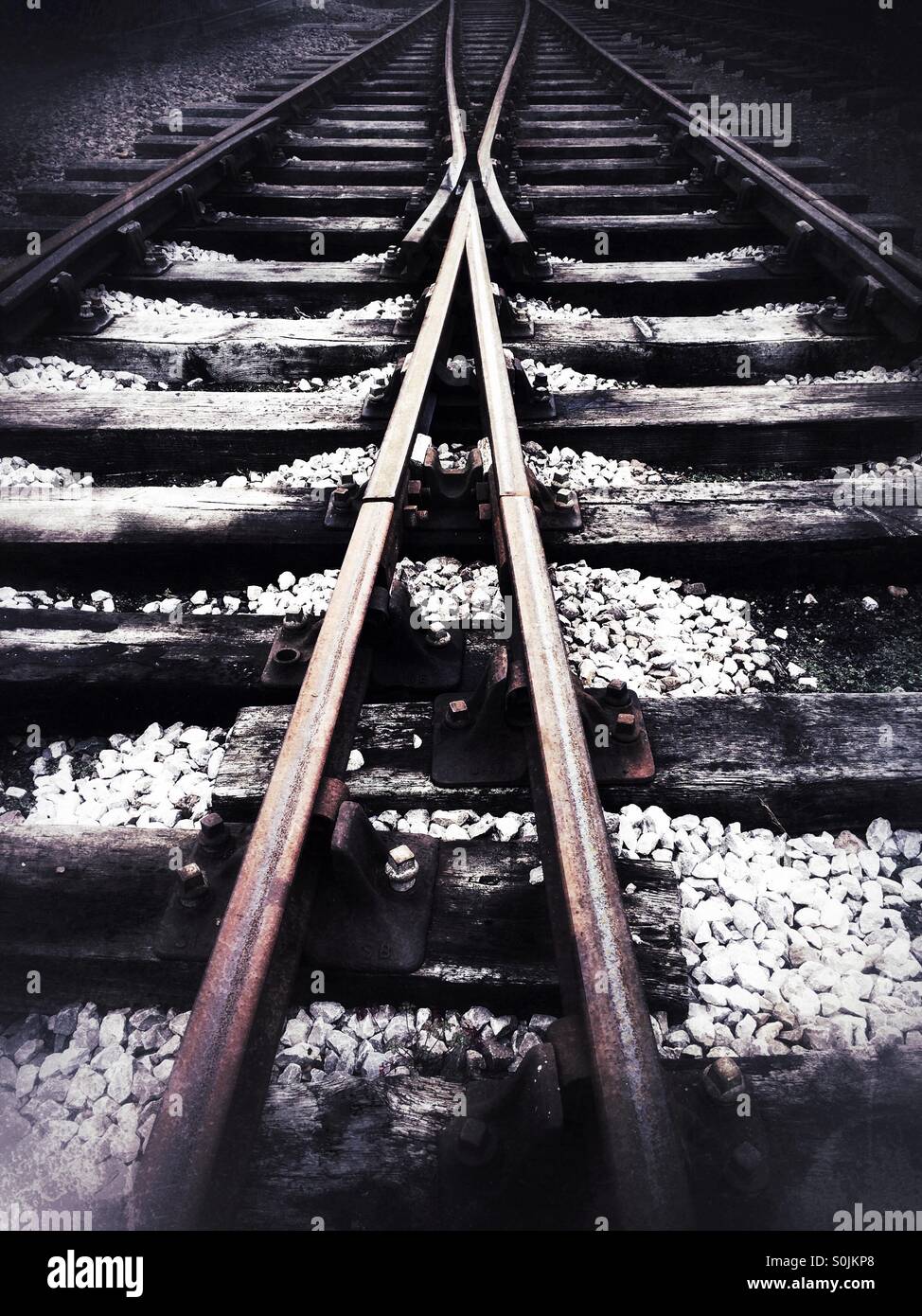 Binari ferroviari. Foto Stock