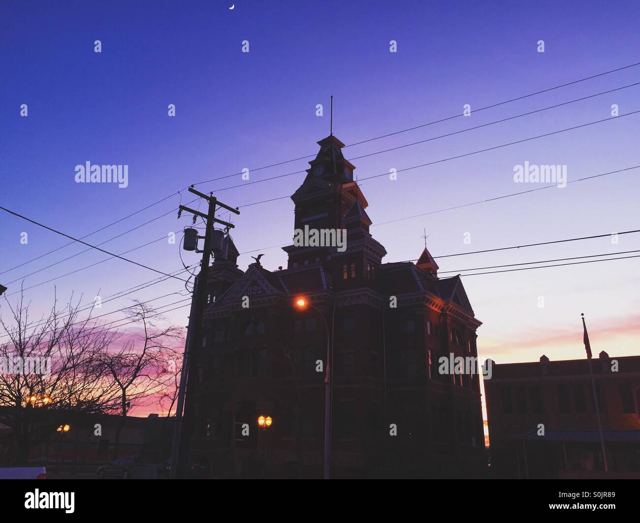 Museo al tramonto in Bellingham, WA Foto Stock