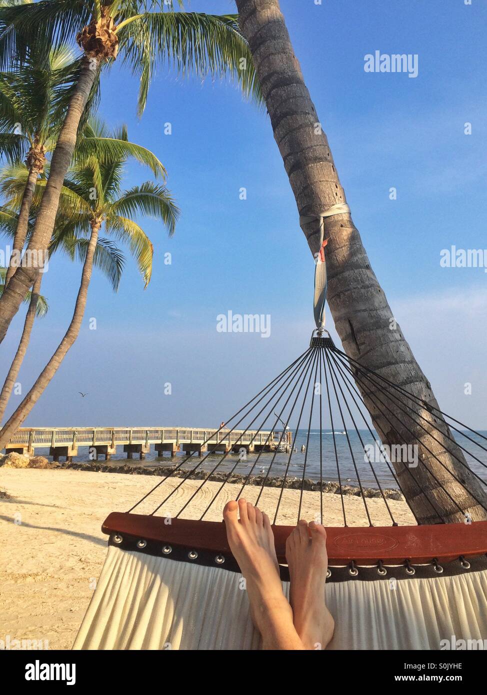 Affacciato sulla spiaggia di Higgs, Key West, Florida - Immagine stock catturata con smartphone