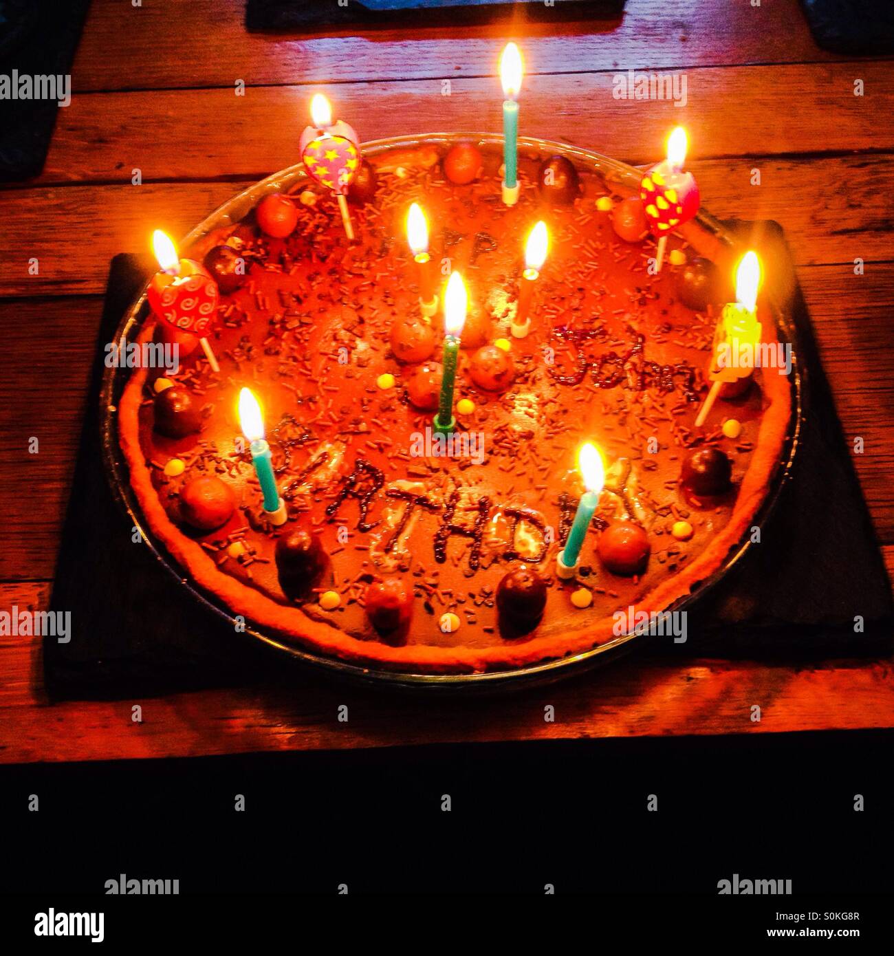 Dark Chocolate Tart Foto Stock